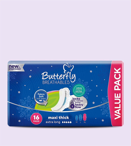 Butterfly Breathable Maxi Thick (Extra Long), 16 Ct - Vitamins House