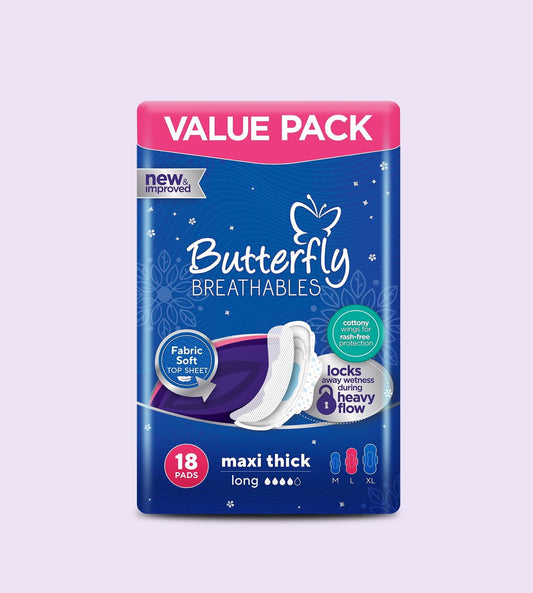 Butterfly Breathable Maxi Thick (Long), 18 Ct - Vitamins House