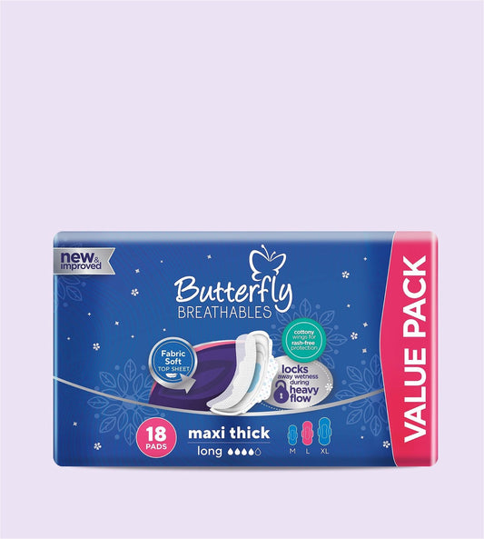 Butterfly Breathable Maxi Thick (Long), 18 Ct - Vitamins House