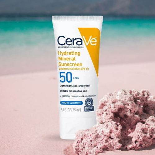 Cerave Haydrating Mineral Sunscreen Broad Spectrum Spf 50 Face 75Ml - Vitamins House