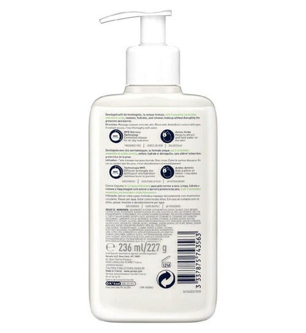 Cerave Hydrating Cream To Foam Cleanser For Normal To Dry Skin 236Ml - Vitamins House Cerave Hydrating Cream To Foam Cleanser For Normal To Dry Skin 236Ml - Vitamins House