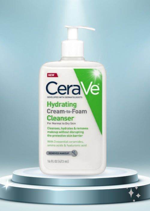 Cerave Hydrating Cream To Foam Cleanser For Normal To Dry Skin 473Ml - Vitamins House Cerave Hydrating Cream To Foam Cleanser For Normal To Dry Skin 473Ml - Vitamins House