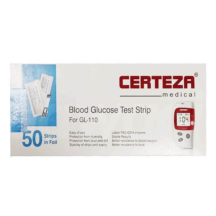 Certeza Blood Glucose Test Strip For GL-110, 50 Ct - Vitamins House Certeza Blood Glucose Test Strip For GL-110, 50 Ct - Vitamins House