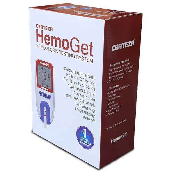 Certeza HemoGet Hemoglobin Testing System with 10 Strips (HB-101) - Vitamins House Certeza HemoGet Hemoglobin Testing System with 10 Strips (HB-101) - Vitamins House