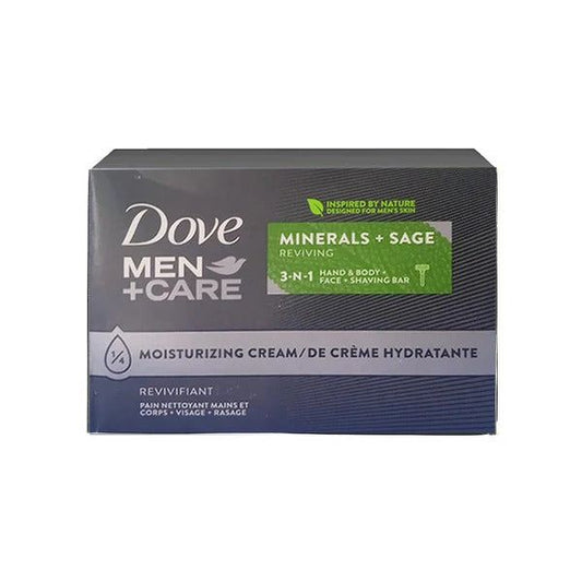 Dove Men + Care Minerals + Sage 3 in 1 Hand & Body + Face + Shave Bar Soap - Vitamins House