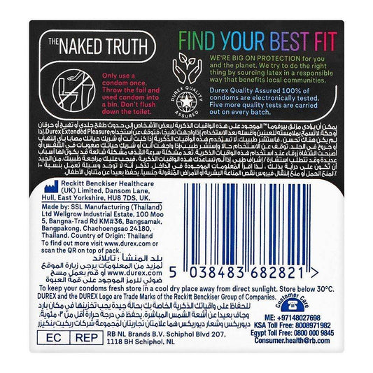 Durex Extended Pleasure Longer Lasting Condoms, 3-Pack - Vitamins House