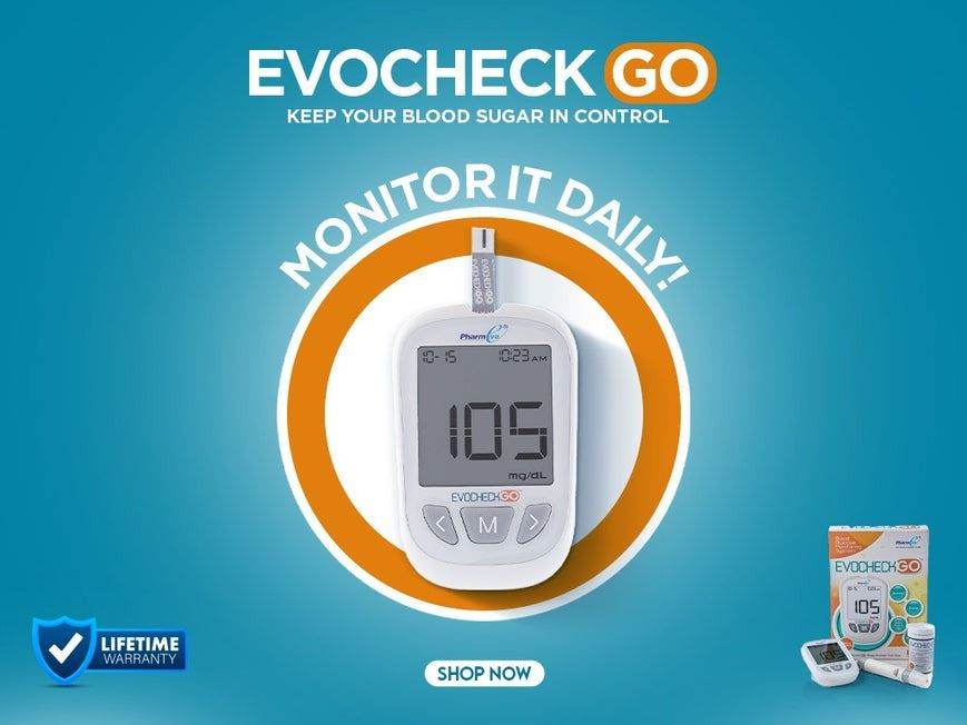 EVOCHECK GO BLOOD GLUCOSE MONITOR - ONLY METER - Vitamins House EVOCHECK GO BLOOD GLUCOSE MONITOR - ONLY METER - Vitamins House