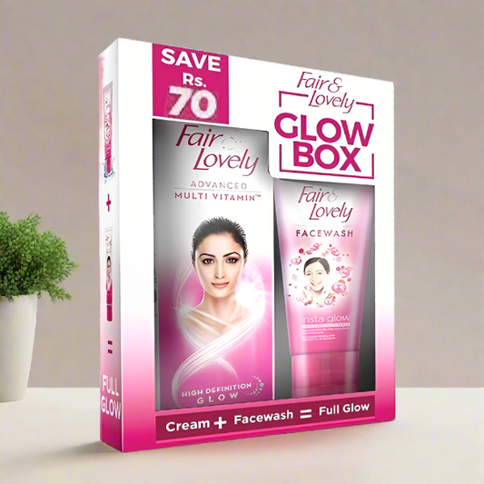 Fair & Lovely Glow & Lovely Glow Box (Glow & Lovely Advanced Cream + Glow & Lovely Insta Glow Face Wash) - Vitamins House