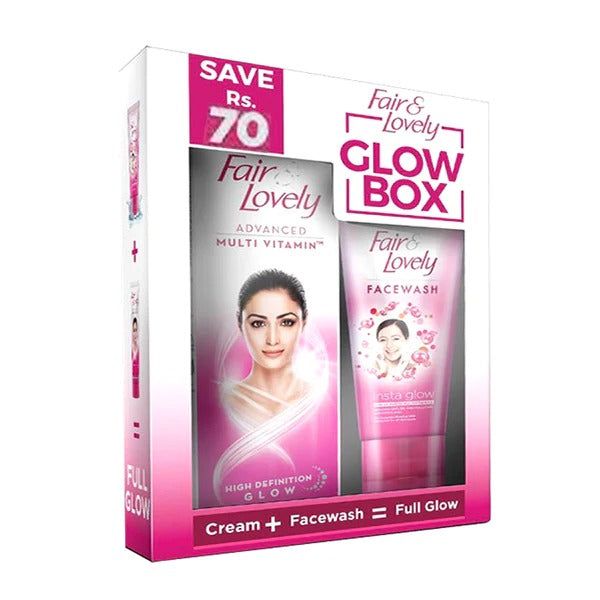 Fair & Lovely Glow & Lovely Glow Box (Glow & Lovely Advanced Cream + Glow & Lovely Insta Glow Face Wash) - Vitamins House
