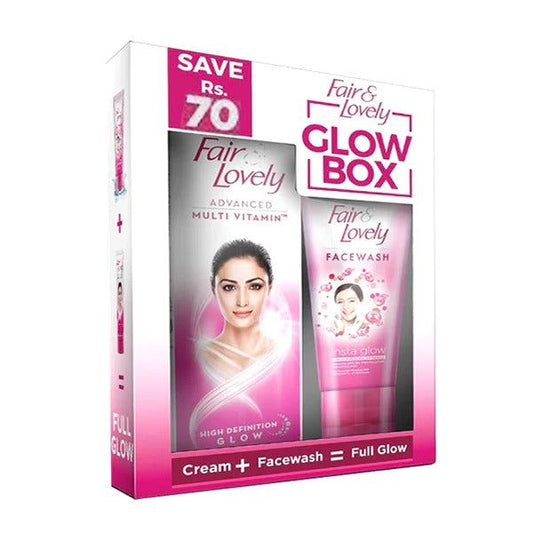 Fair & Lovely Glow & Lovely Glow Box (Glow & Lovely Advanced Cream + Glow & Lovely Insta Glow Face Wash) - Vitamins House