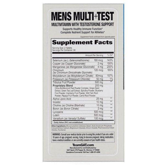 GAT Mens Multi + Test 60 Tablets - Vitamins House