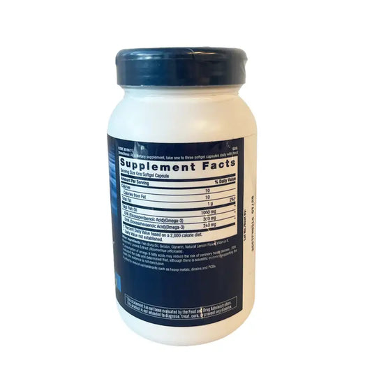 GNC Double Strength Fish Oil 90Ct Back Side Image Vitamins House