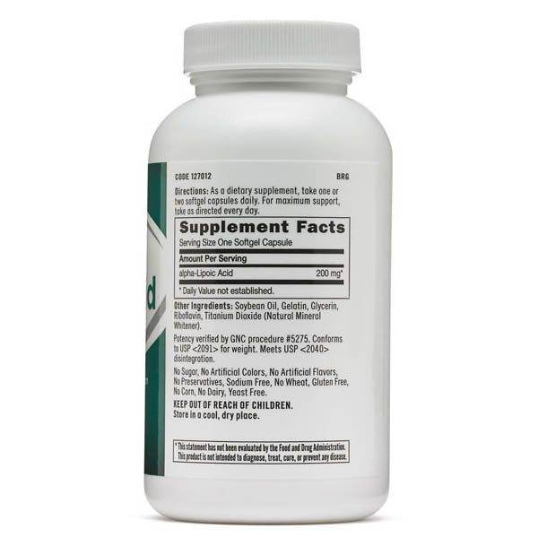 GNC Alpha Lipoic Acid 200mg - Vitamins House GNC Alpha Lipoic Acid 200mg - Vitamins House