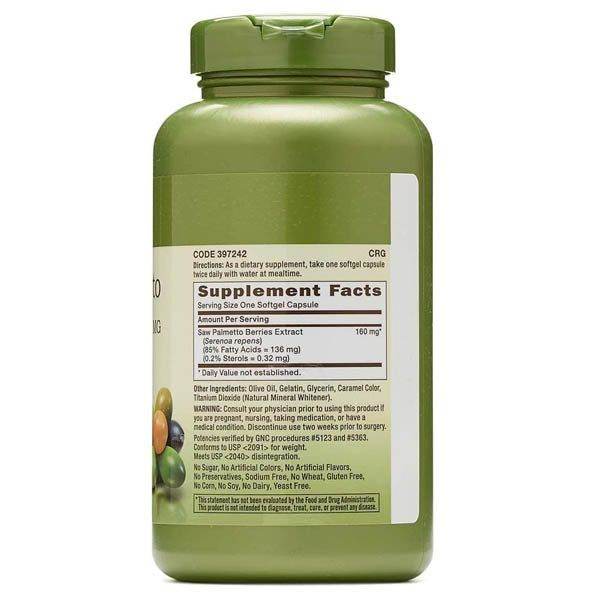 GNC Herbal Plus Saw Palmetto 160mg 60 Softgels - Vitamins House GNC Herbal Plus Saw Palmetto 160mg 60 Softgels - Vitamins House