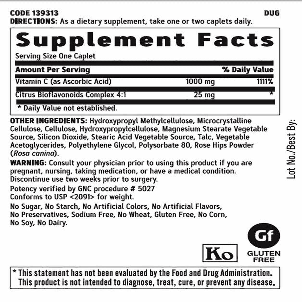 GNC Vitamin C 1000mg 90 Caplets - Vitamins House GNC Vitamin C 1000mg 90 Caplets - Vitamins House