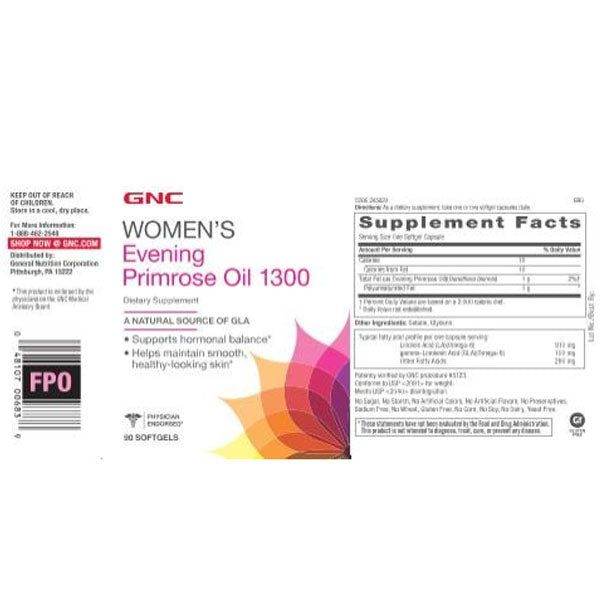 GNC Women’s Evening Primrose Oil 1300mg 90CT - Vitamins House GNC Women’s Evening Primrose Oil 1300mg 90CT - Vitamins House