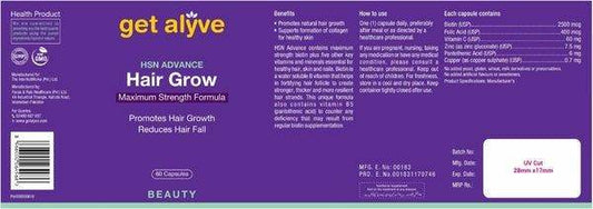 Get Alyve Hair Grow (HSN Advance), 60Ct - Vitamins House