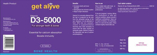 Get Alyve Vitamin D3 5000, 30 Ct - Vitamins House
