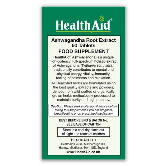 HealthAid Ashwagandha Root Extract, 60 Ct - Vitamins House