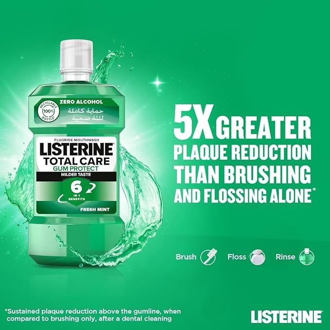 Listerine Total Care Gum Protect 6 in 1 Mouthwash Fresh Mint, 250ml - Vitamins House Listerine Total Care Gum Protect 6 in 1 Mouthwash Fresh Mint, 250ml - Vitamins House