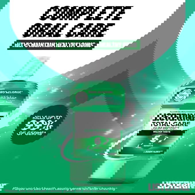 Listerine Total Care Gum Protect 6 in 1 Mouthwash Fresh Mint, 250ml - Vitamins House Listerine Total Care Gum Protect 6 in 1 Mouthwash Fresh Mint, 250ml - Vitamins House