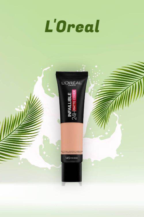 Loreal Infaillible 24H Matte Cover Foundation 145 Beige Rose 30Ml - Vitamins House