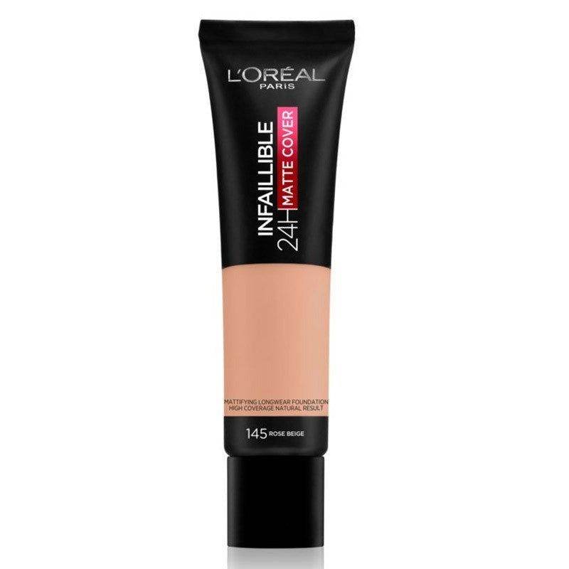 Loreal Infaillible 24H Matte Cover Foundation 145 Beige Rose 30Ml - Vitamins House Loreal Infaillible 24H Matte Cover Foundation 145 Beige Rose 30Ml - Vitamins House