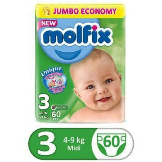 Molfix Diapers Size 3 (Midi), 60 Ct - Vitamins House