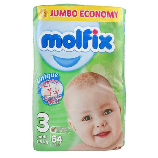 Molfix Diapers Size 3 (Midi), 64 Ct - Vitamins House