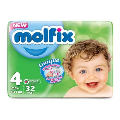 Molfix Diapers Size 4 (Maxi), 32 Ct - Vitamins House
