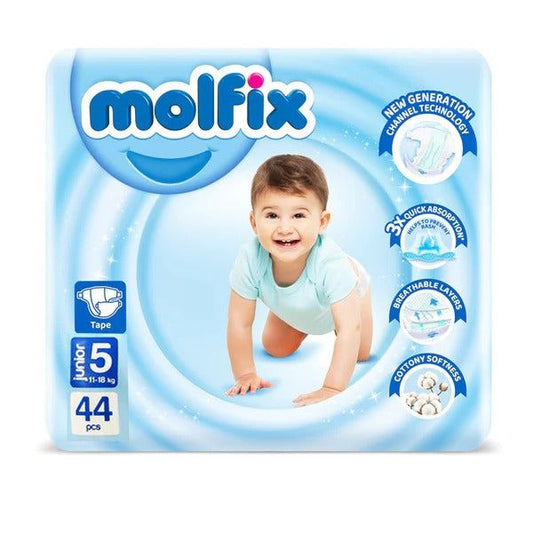 Molfix Diapers Size 5 (Junior), 44 Ct - Vitamins House