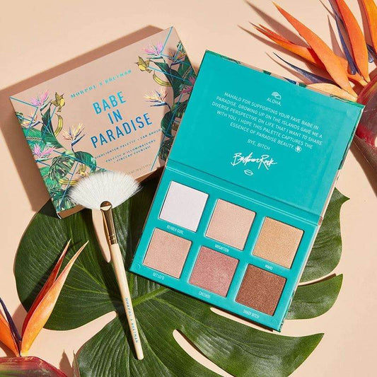 Morphe Babe In Paradise Highlighter Palette + Fan Brush - Vitamins House