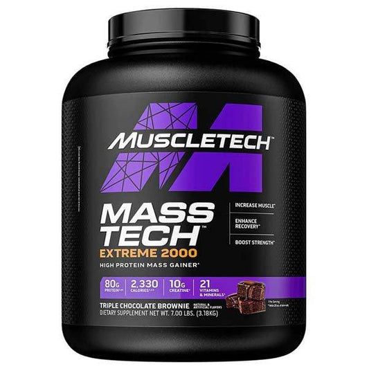 MuscleTech Mass Tech Extreme Triple Chocolate Brownie Weight Gainer 7 Lbs - Vitamins House
