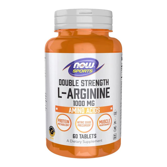 NOW Sports L-Arginine 1000mg Double Strength, 60 Ct