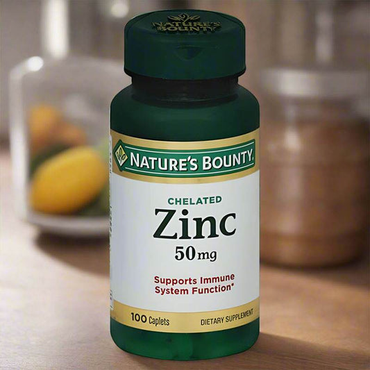 Nature's Bounty Mineral Supplement Caplets Chelated Zinc 50mg in Pakistan - Vitamins House