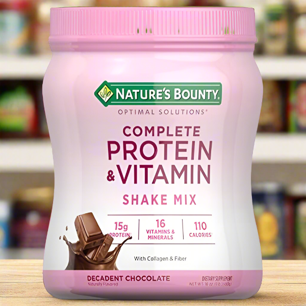 Nature's Bounty Complete Protein & Vitamin Shake Mix Decadent Chocolate, 1 lbs - Vitamins House Nature's Bounty Complete Protein & Vitamin Shake Mix Decadent Chocolate, 1 lbs - Vitamins House