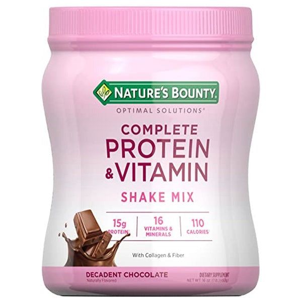 Nature's Bounty Complete Protein & Vitamin Shake Mix Decadent Chocolate, 1 lbs - Vitamins House Nature's Bounty Complete Protein & Vitamin Shake Mix Decadent Chocolate, 1 lbs - Vitamins House