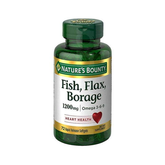 Nature's Bounty Omega 3-6-9 Fish Flax Borage 1200mg 72 Ct - Vitamins House