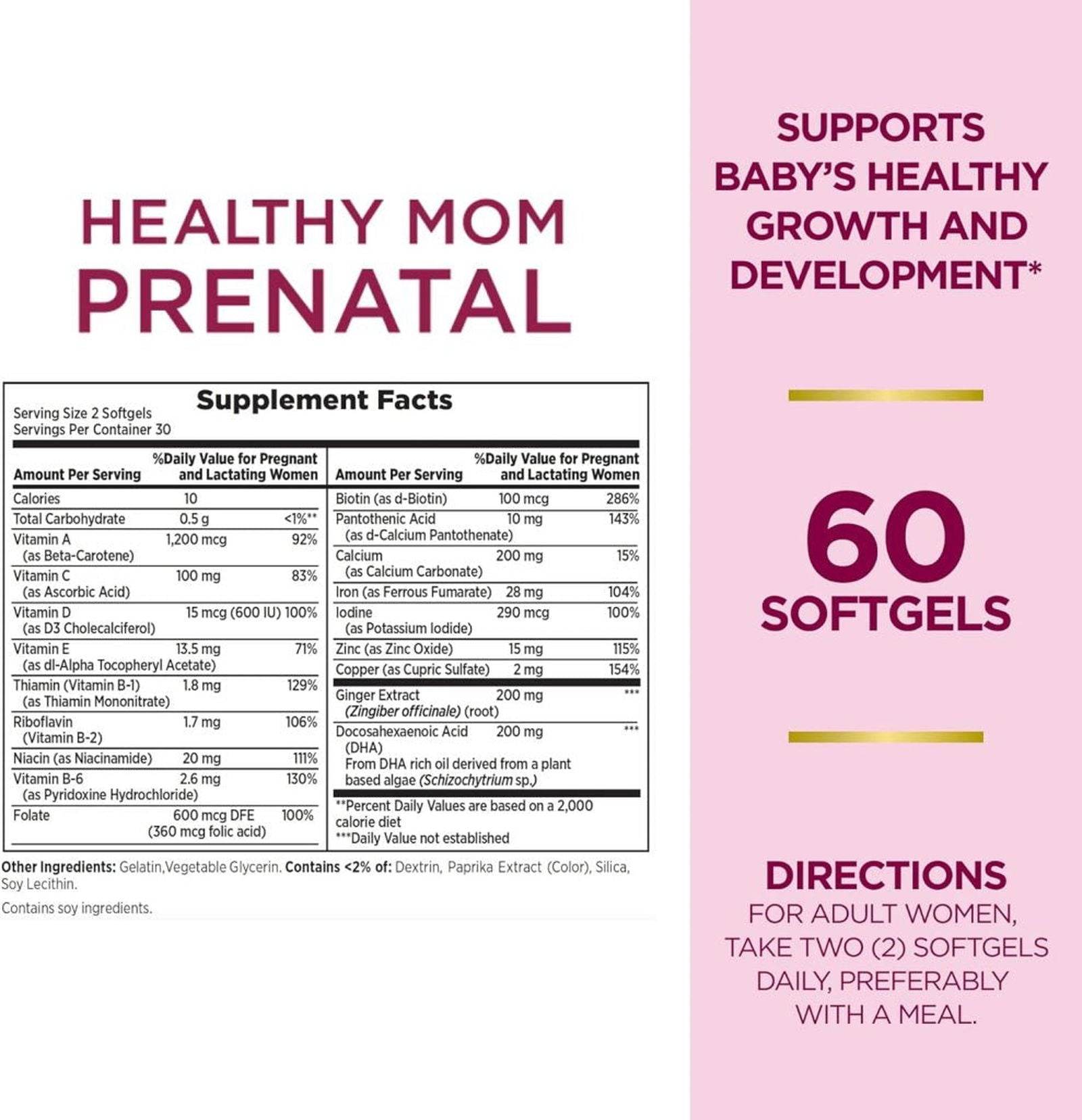 Nature's Bounty Prenatal Multivitamin 60ct - Vitamins House Nature's Bounty Prenatal Multivitamin 60ct - Vitamins House