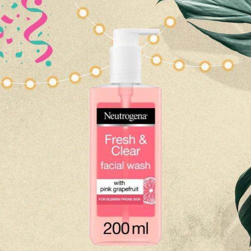 Neutrogena Fresh & Clear Pink Grapefruit Facial Wash – 200ml - Vitamins House