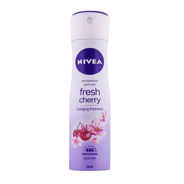 Nivea Fresh Cherry Indulging Freshness Women Body Spray, 150ml - Vitamins House Nivea Fresh Cherry Indulging Freshness Women Body Spray, 150ml - Vitamins House