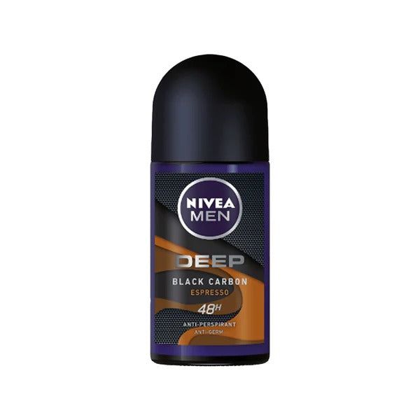 Nivea Men Deep Black Carbon Espresso Anti-Perspirant Deodorant Roll-on, 50ml - Vitamins House Nivea Men Deep Black Carbon Espresso Anti-Perspirant Deodorant Roll-on, 50ml - Vitamins House