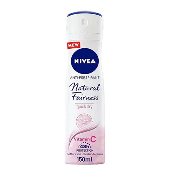 Nivea Natural Fairness Quick Dry Vitamin C Women Body Spray, 150ml - Vitamins House Nivea Natural Fairness Quick Dry Vitamin C Women Body Spray, 150ml - Vitamins House
