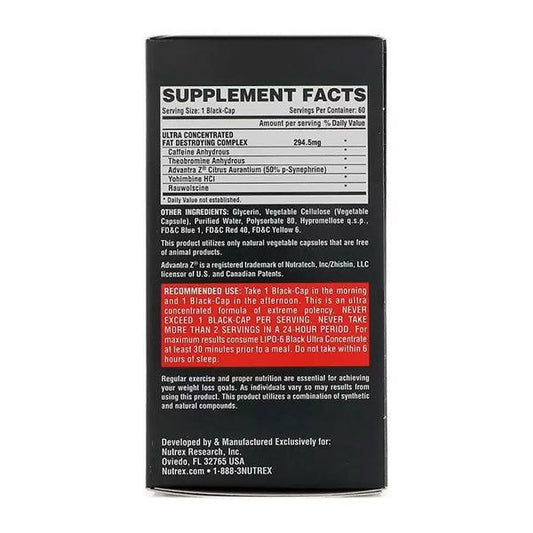 Nutrex - Lipo 6 Black - UC- 60 Caps - Vitamins House
