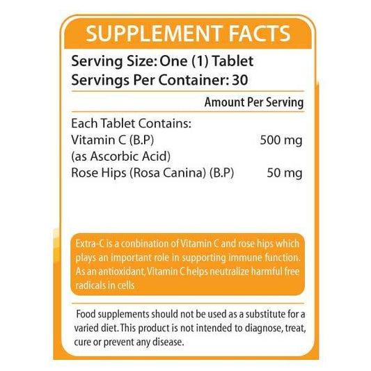 Nutrifactor Extra C 500mg, 30 Ct - Vitamins House