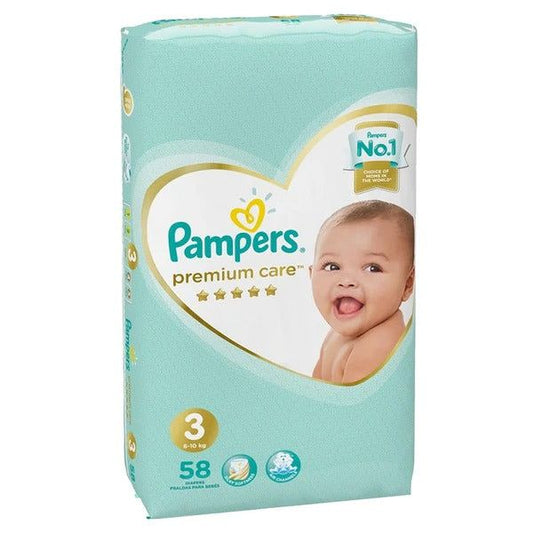 Pampers Premium Care Diapers Size 3, 58 Ct - Vitamins House