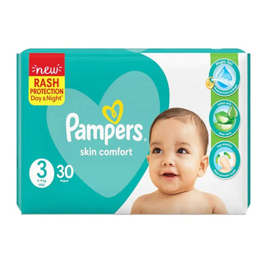 Pampers Skin Comfort Diapers Size 3 (Midi), 30 Ct - Vitamins House