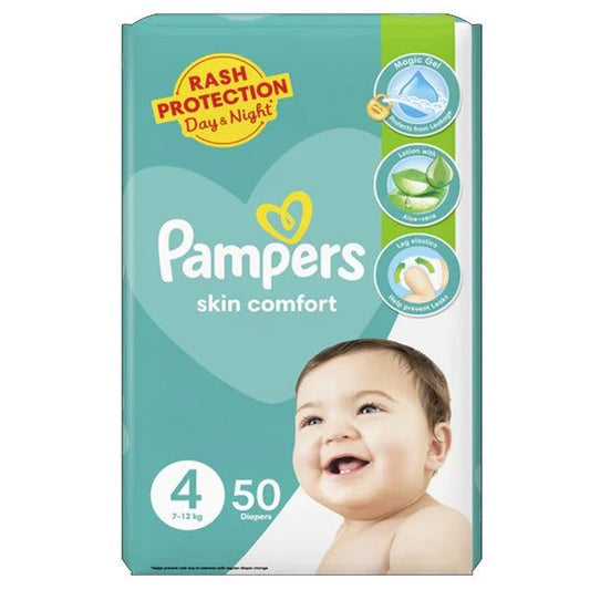 Pampers Skin Comfort Diapers Size 4 (Maxi), 50 Ct - Vitamins House