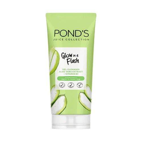 Pond's Glow in a Flash Gel Cleanser Aloe Vera Extract + Vitamin B3, 90g - Vitamins House