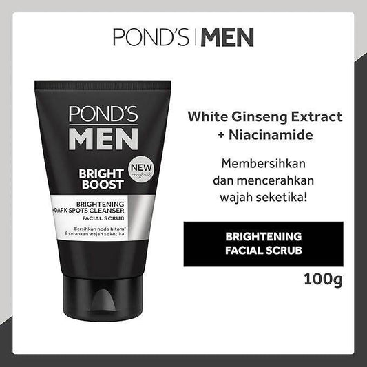 Pond's Men Bright Boost Facial Scrub, 100g - Vitamins House